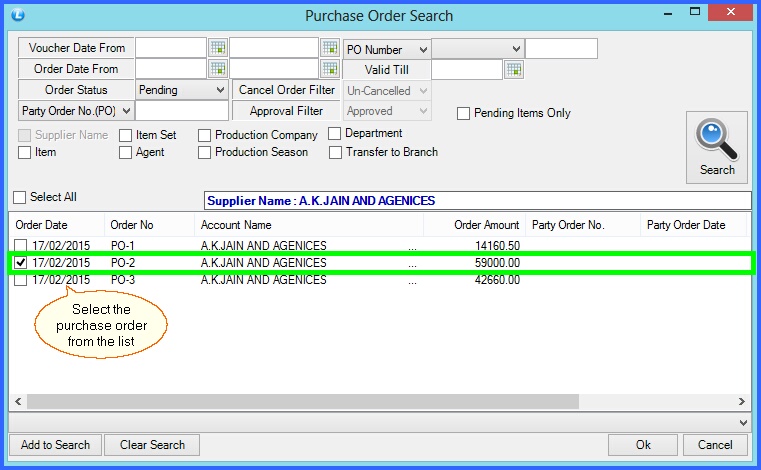 fmcg purchase order search 2